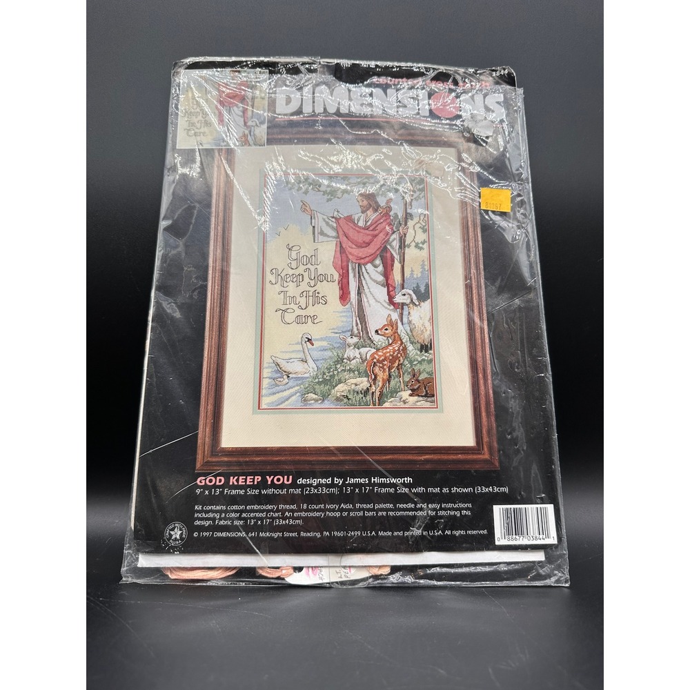 Dimensions God Keep You Cross Stitch Kit Vintage 1997 Religious Jesus Animals